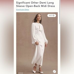 Anthropologie Significant Other Demi Long Sleeve Open-Back Midi Dress Size 6